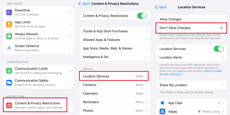 iPhone location services