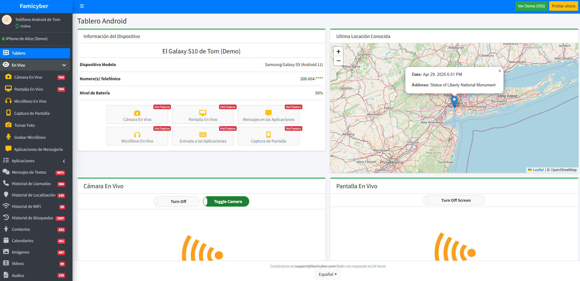 Acceder a los datos de monitoreo