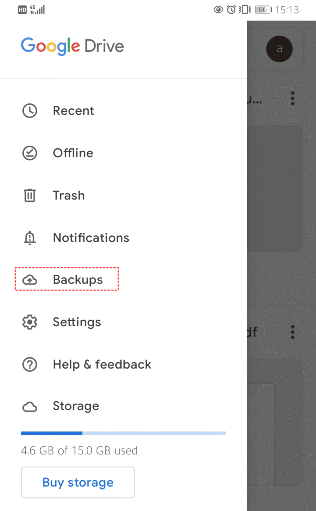 Google Drive backups view text messages