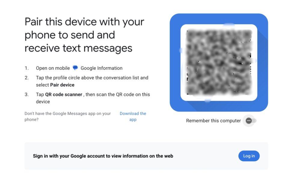 google message web