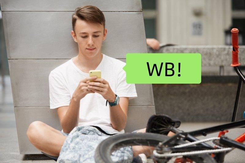 what does wb mean in text