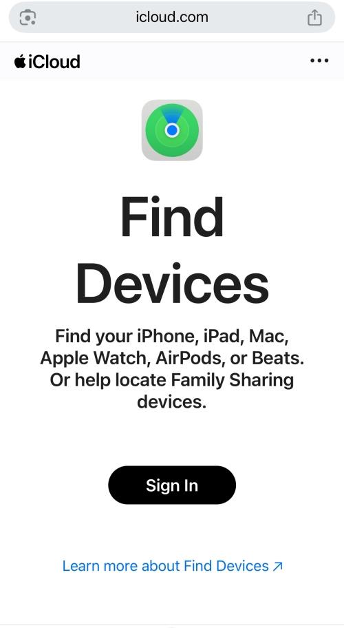 iCloud「デバイスを探す」