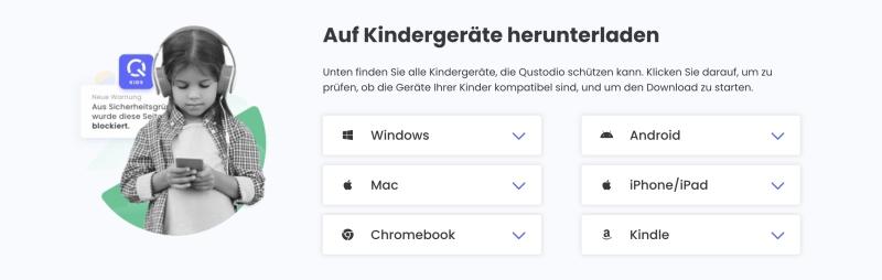 Laden Sie Qustodio auf Kindergeräte herunter