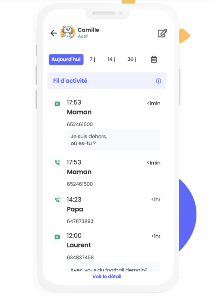 Suivi des appels et des SMS Qustodio
