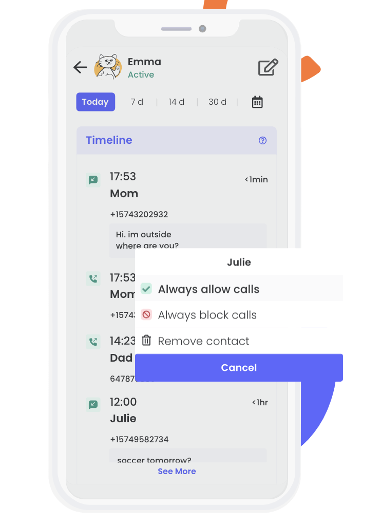 Qustodio call & sms tracking