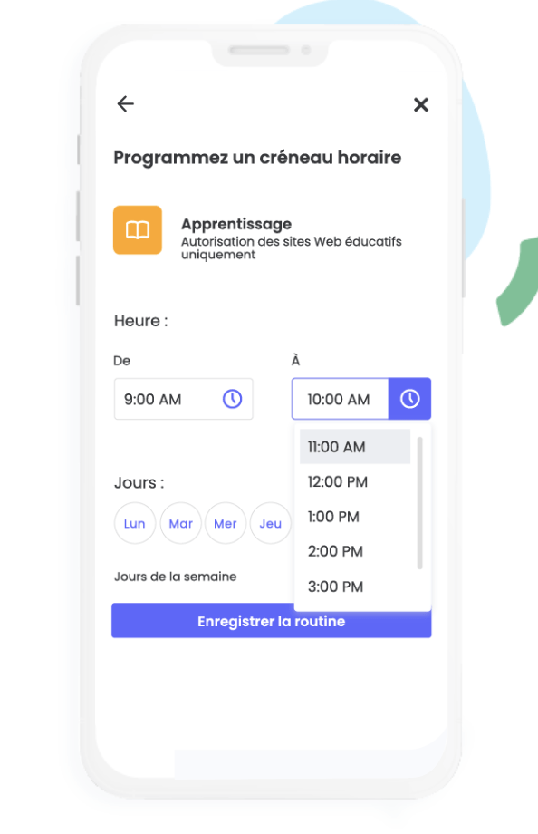 Limites de temps quotidiennes de Qustodio