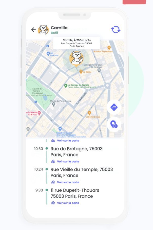 Mises à jour de localisation de Qustodio