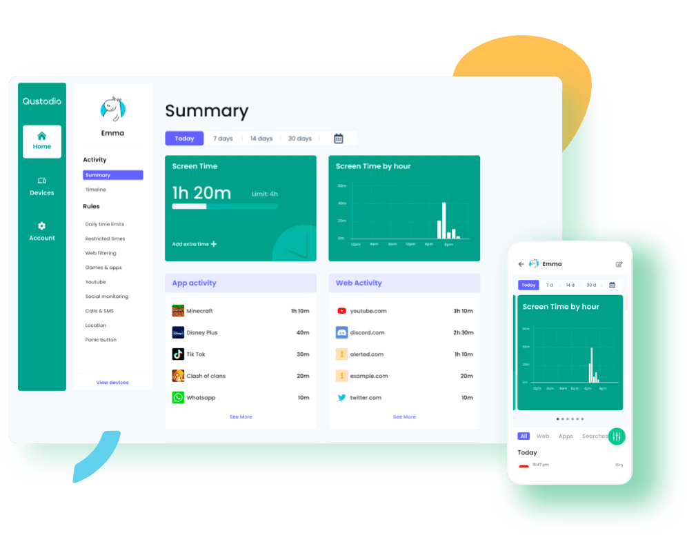 Qustodio main interface