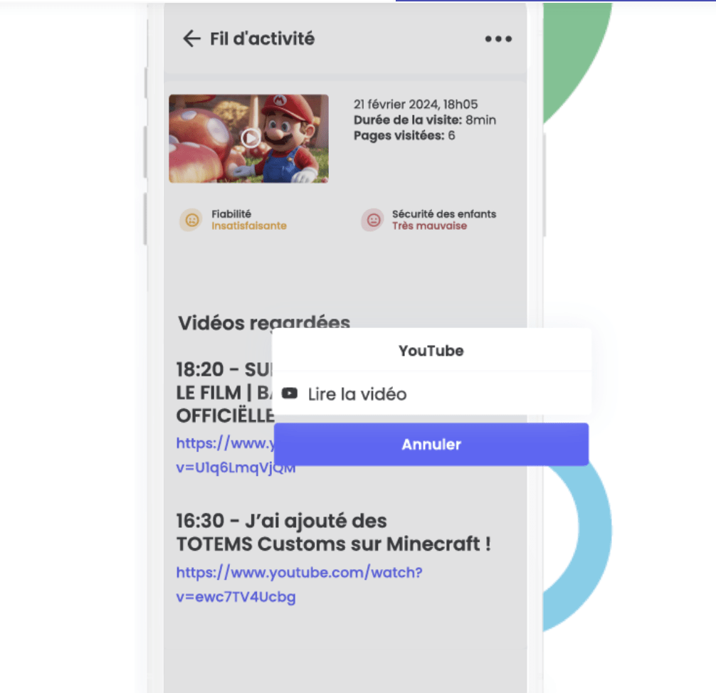 Qustodio surveille les applications
