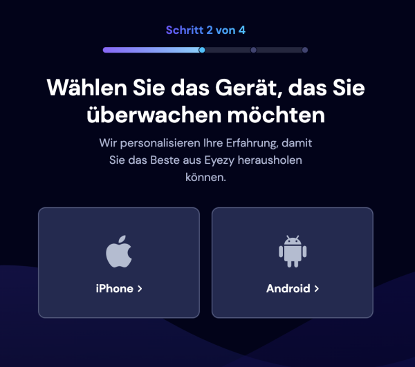 Eyezy-Gerät auswählen
