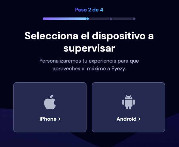 Eyezy selecciona el dispositivo