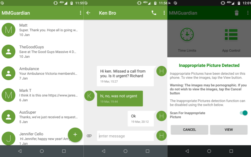 MMGuardian parental control app