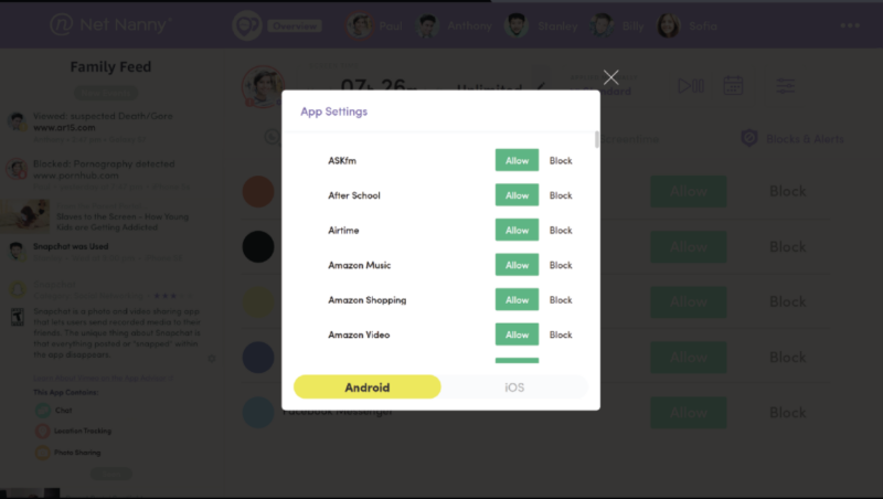 Net Nanny App Blocking