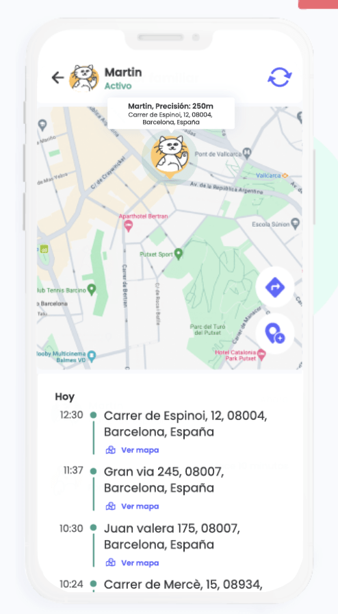 Actualizaciones de ubicación de Qustodio