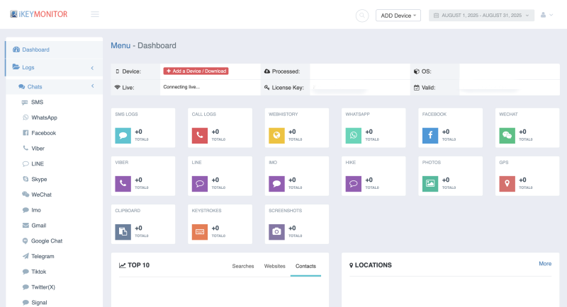 iKeyMonitor dashboard